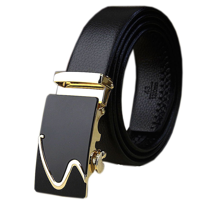 男士皮带 青年自动扣男士腰带 红品HONGPIN男式帅气休闲黑色系裤带男款 韩版时尚新潮简约男生潮流商务百搭PU裤腰带