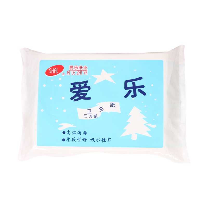 爱乐三刀装卫生纸平板纸约230张400g/包10包 平板纸餐巾纸厕纸