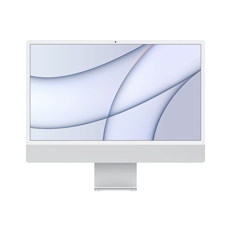 Apple iMac 24英寸 4.5K屏 新款八核M1芯片(8核图形处理器) 8G 512G SSD 一体式电脑主机 银色 MGPD3CH/A