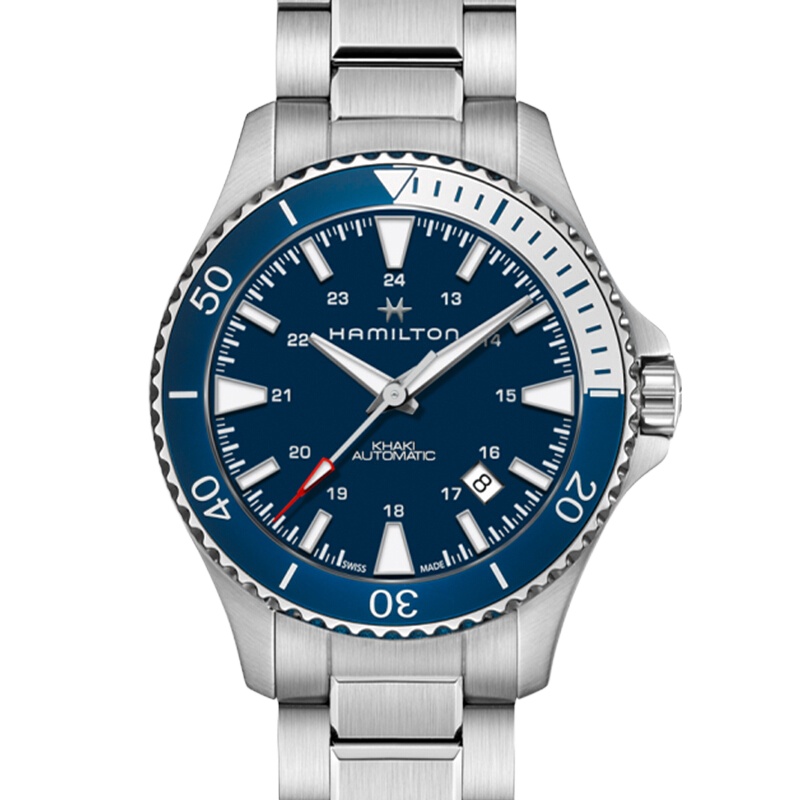汉米尔顿(HAMILTON)瑞士手表卡其海军系列Scuba 蓝水肺自动机械潜水运动男士腕表H82345141