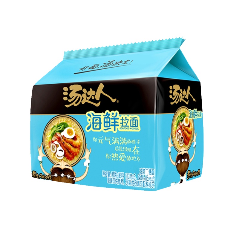 统一汤达人方便面袋装113g*10包海鲜拉面