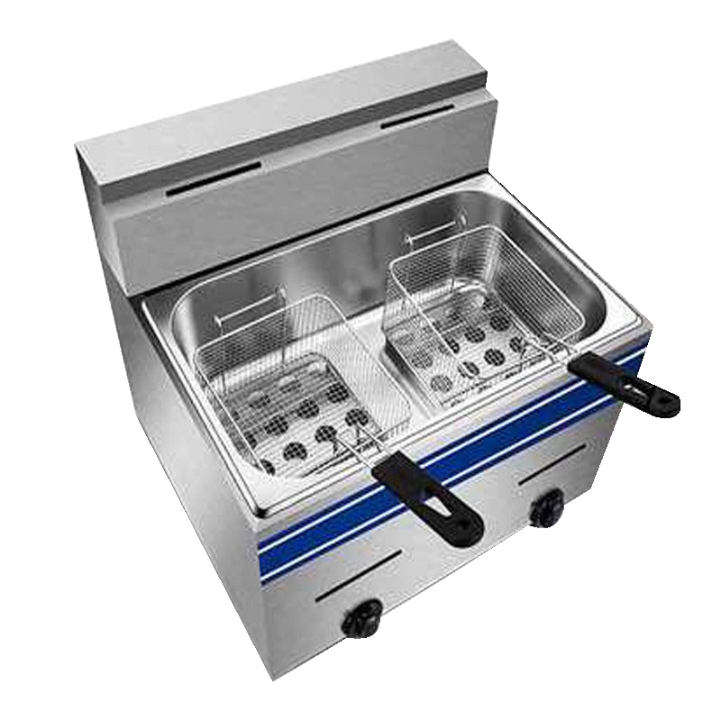 喜莱盛DZL-12L加厚商用不锈钢单缸单筛电炸炉油炸锅炸薯条机炸鸡炉油炸机油锅机 12L电炸炉双缸