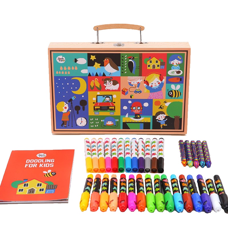 Joan Miro美乐童年 儿童绘画礼盒文具用品蜡笔彩铅笔水彩笔美术涂色画画工具套装 创意玩具