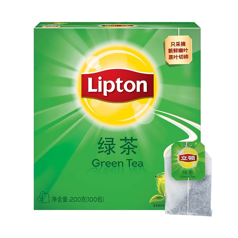 Lipton 立顿 清新绿茶袋泡茶 100包 茶叶
