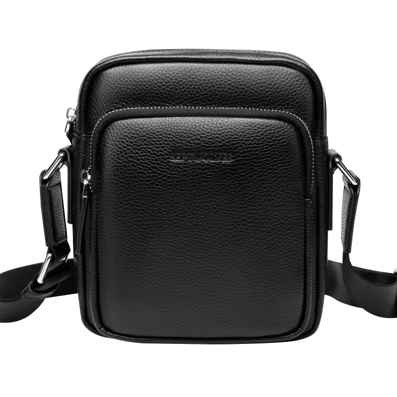 七匹狼(SEPTWOLVES)真皮斜挎包男休闲商务包功能牛皮男士包包单肩包正品