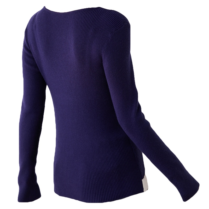 绒媛RNJR2130,2021秋冬新款毛衣女假两件套头修身长袖打底针织衫内搭外穿保暖V领短款拼色显瘦上衣