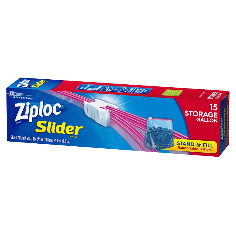 密保诺 Ziploc 美国进口 加厚拉链式可站立密实袋 保鲜袋 非保鲜膜 大号15个 全美热卖品牌