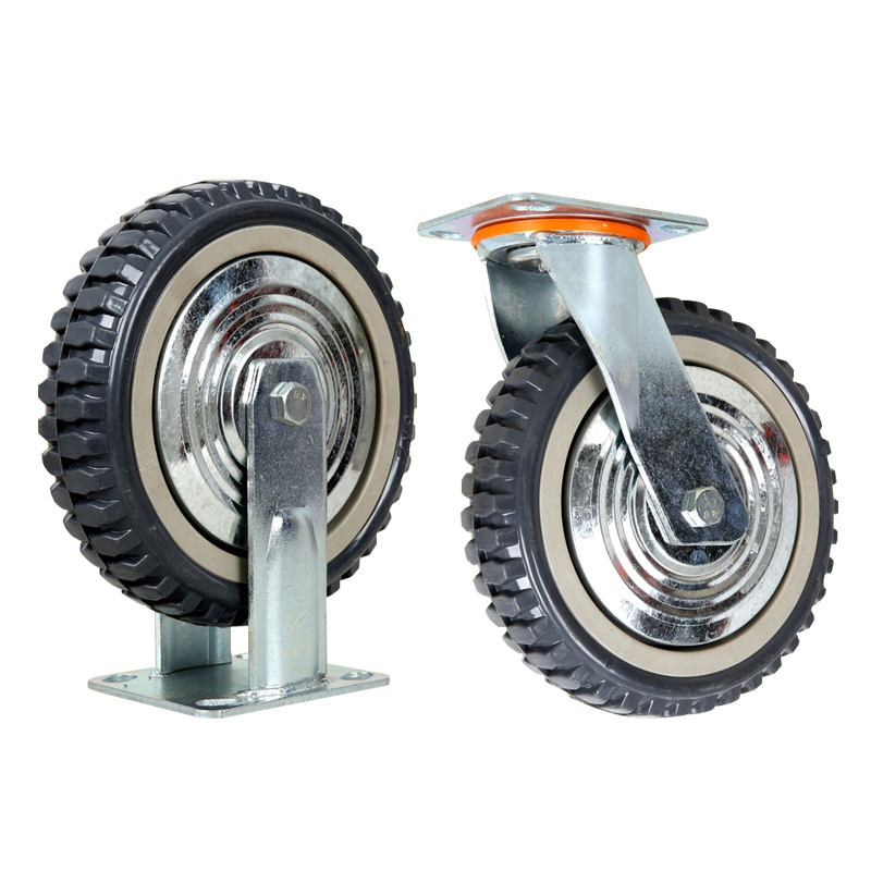 海斯迪克 HK-780 尼龙脚轮 高强度风火轮 聚氨酯脚轮 重型脚轮 工业脚轮轮子 8寸(2转向+2定向)