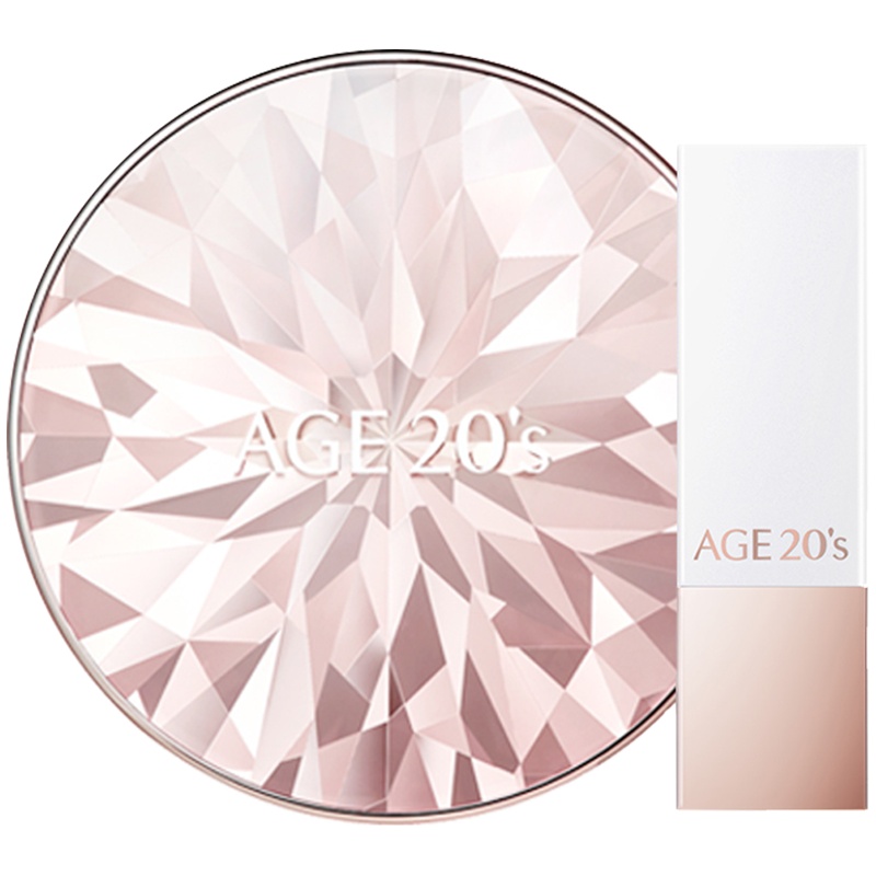 [2019限量套盒]爱敬AGE 20's限量钻石套盒 (粉)气垫+口红 任何肤质 遮瑕 彩妆套装