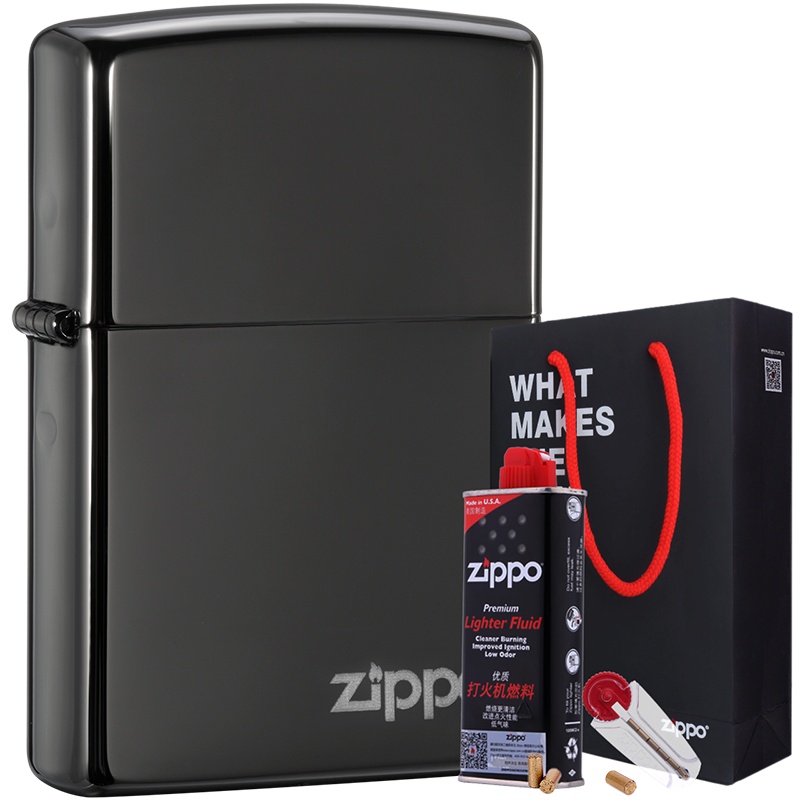 ZIPPO芝宝打火机正版美国原装打火机ZIPPO黑冰150zl套装礼盒男士礼物ZCBEC-57
