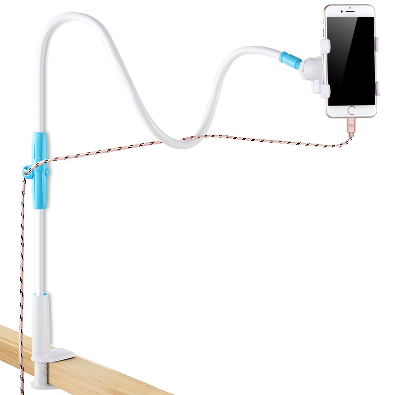 古尚古 懒人手机支架手机架家用平板电脑床头桌面pad通用直播看电视ipad夹子[115cm]精装版 白+黑[手机专用]