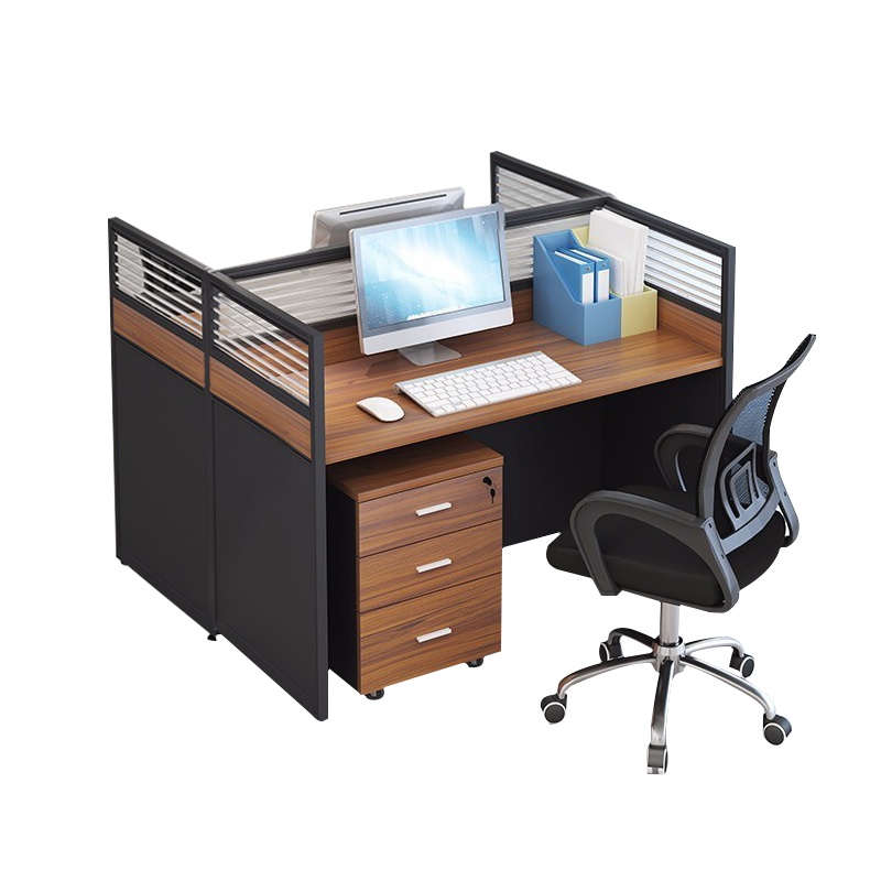 DYUANS 东原板式屏风办公桌1.2米双人位一字型职员电脑桌DY-E1202