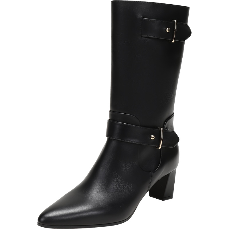 BALLY 巴利 女士 牛皮中筒靴皮靴 DENICE 55