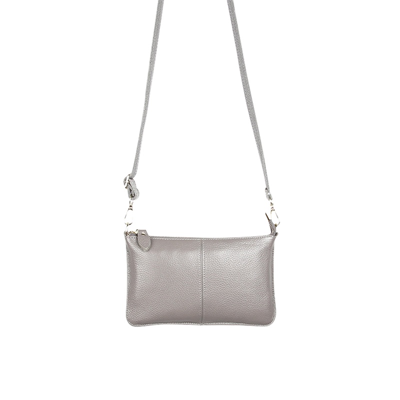 头层牛皮2021新款女式真皮超薄拉链荔枝纹欧美单肩斜挎包信封包