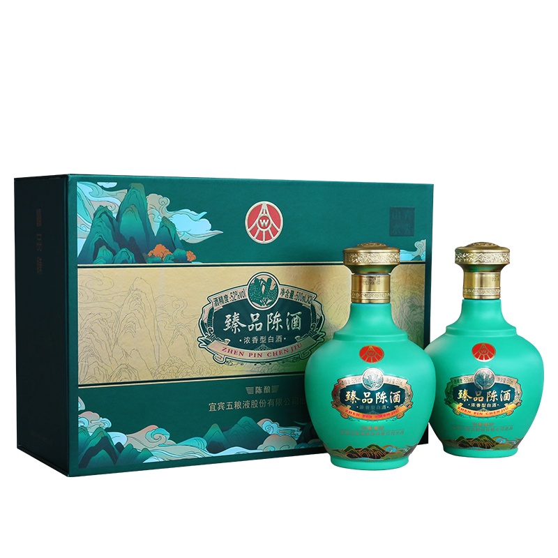 宜宾五粮液股份有限公司出品 臻品陈酒 52度浓香型白酒 500ML*2礼盒装