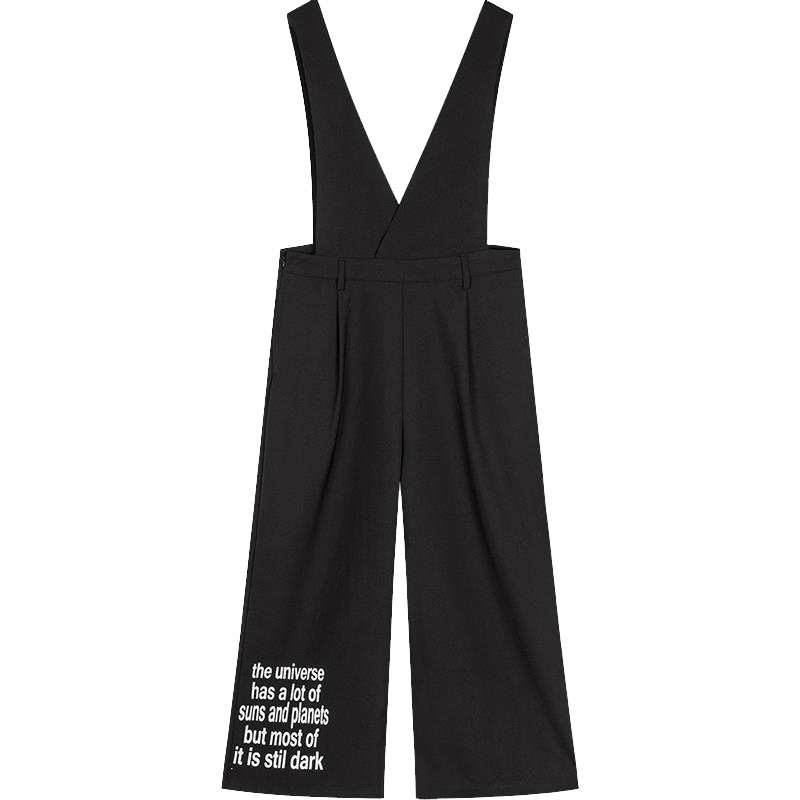 拉夏贝尔puella普埃拉秋冬季新显瘦九分裤连体阔腿背带裤2T011076