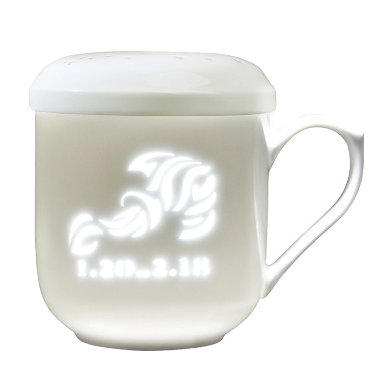 古镇陶瓷景德镇主人杯单杯星座杯大容量水杯过滤杯泡茶杯 水瓶座