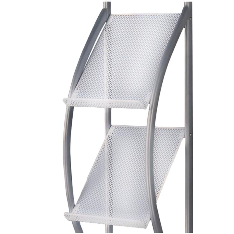 得力(deli)四层金属流线型报刊杂志架书刊架 30.3*30.3*141.5cm 9309