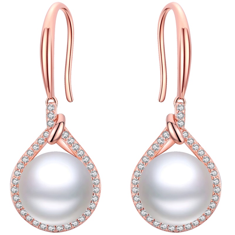 佰色传情淡水珍珠耳环女韩国网红气质长款耳坠复古简约耳饰名媛耳饰