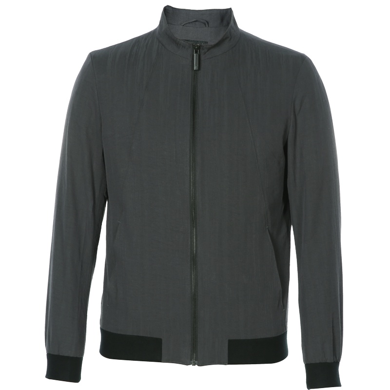 Brloote/巴鲁特男士夹克 时尚休闲立领短款棒球服外套 春秋装 灰绿