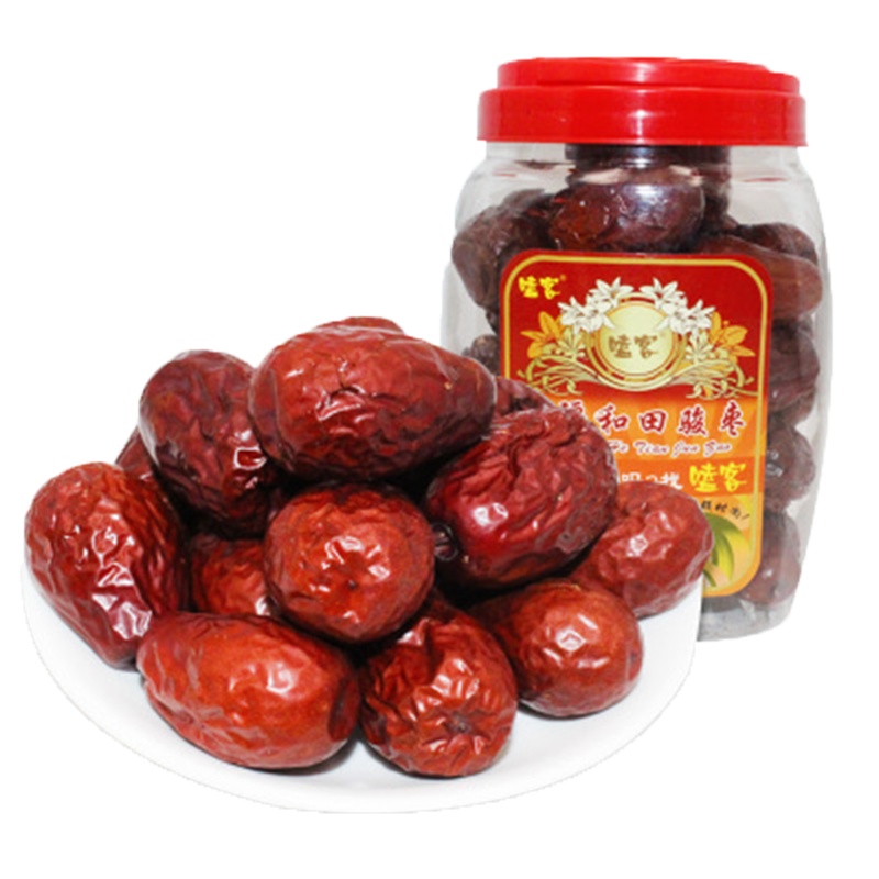 嗑客 新疆和田骏枣 特级特产小零食煲汤大枣580g/桶