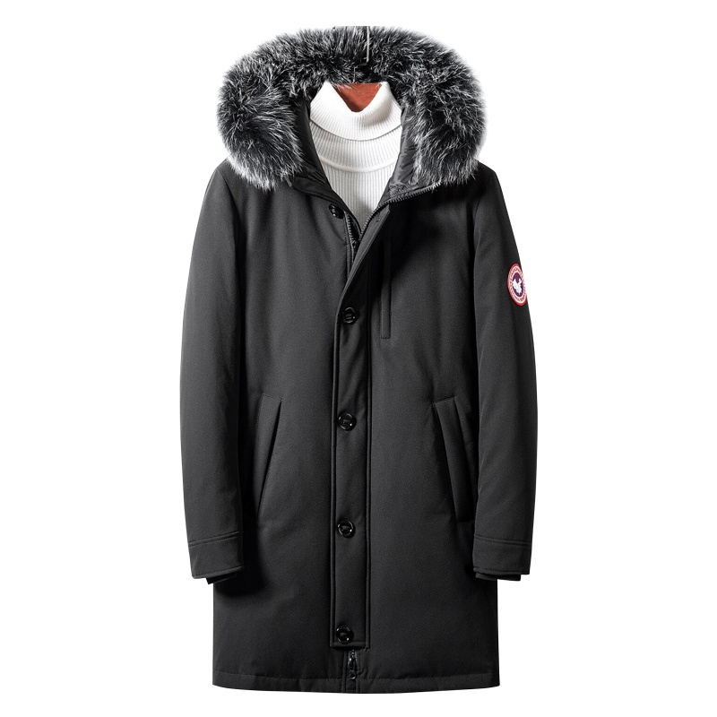 雅鹿男装羽绒服男冬季上新狐狸毛领中长款连帽加厚保暖羽绒服15119046