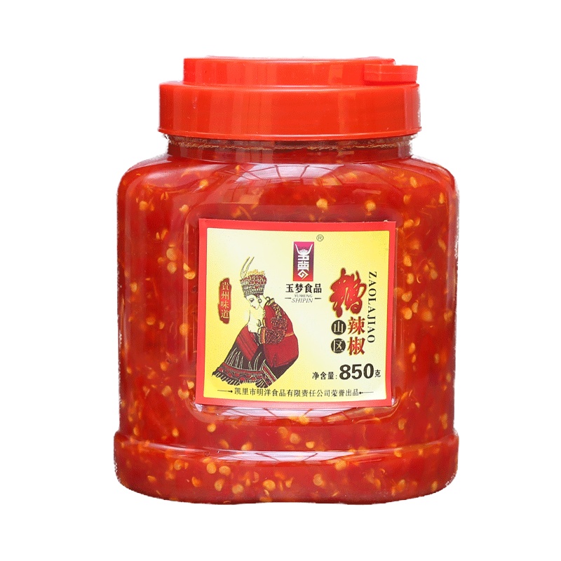 玉梦牌山区糟辣椒850g 贵州特产凯里糟辣椒酸汤 剁椒鱼头酸辣椒