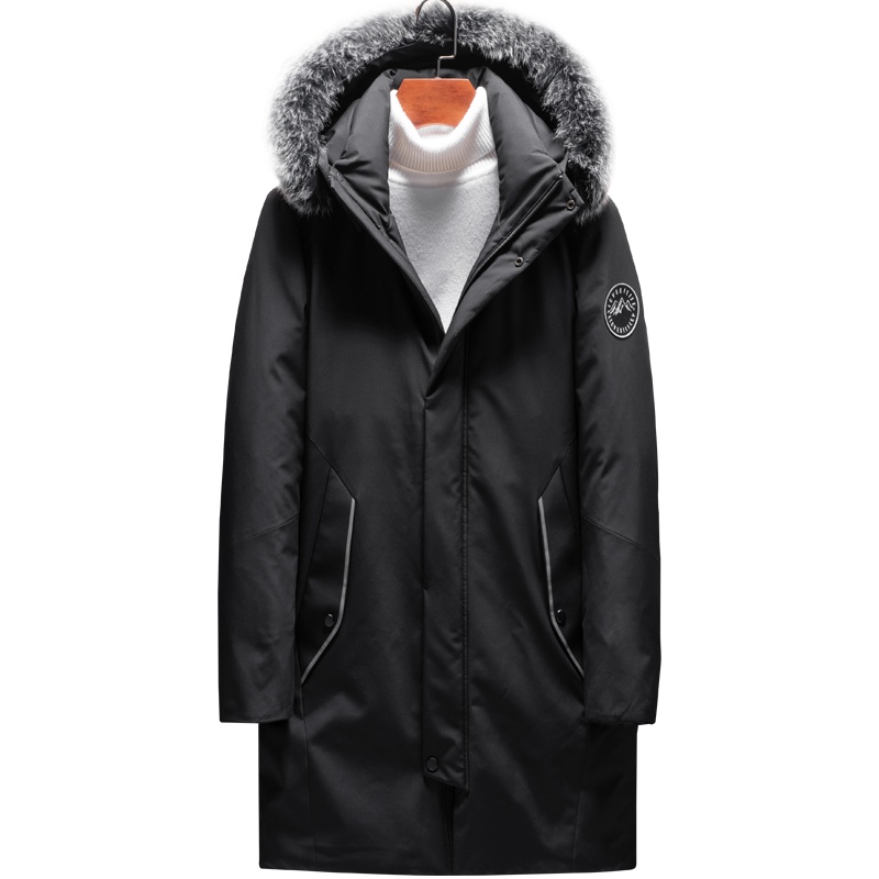 雅鹿男装冬季中青年时尚毛领连帽男士羽绒服外套防寒服A1005YA19035