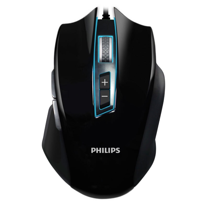 飞利浦(PHILIPS)游戏机械鼠标 7色灯效8D立体震动 竞技有线电竞 游戏宏编程 四档DPI可调 SPK9201B