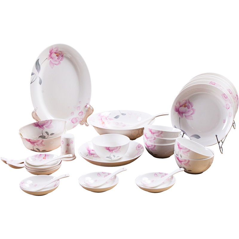 斯凯绨(Sky Top)碗盘碟碗筷陶瓷骨瓷餐具套装 36头飘摇