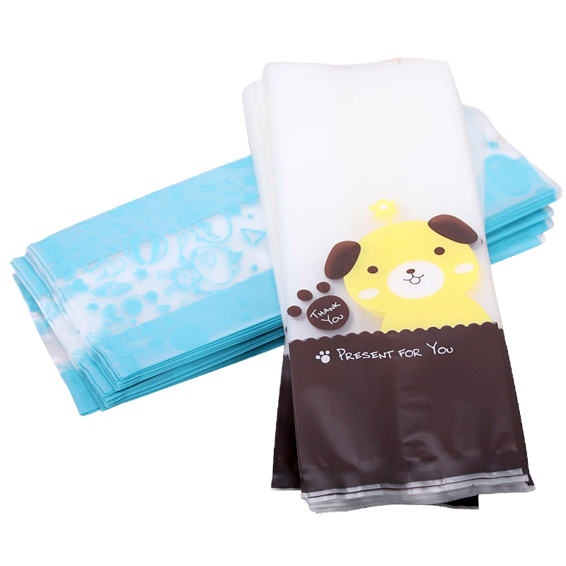 拜杰 烘焙包装饼干袋食品包装袋 大号小狗8.5*23cm 50张*2包装