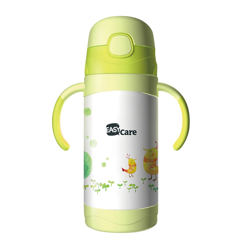 伊斯卡尔（Easy Care）双手柄吸管保温儿童水壶水杯350ml颜色随机
