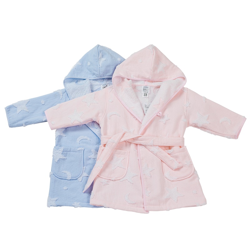 棉田 星月童话纱布儿童浴衣 柔软肤毛巾料浴袍BR2904