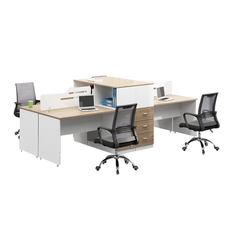 【理政】板式办公桌 简约现代 职员办公桌 4人职员桌 屏风工作位 员工电脑桌