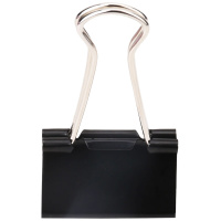 得力(deli)筒装多色长尾夹 票夹 票据文件夹 办公文具用品 经济版9545黑色19mm(12只/桶)