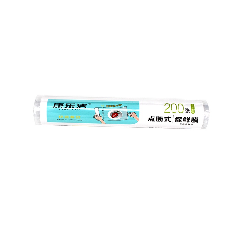 康乐洁K208家用保鲜膜 食品用保鲜膜 手撕点断式PE膜 30cm*30cm/张(200张)30cm*60米