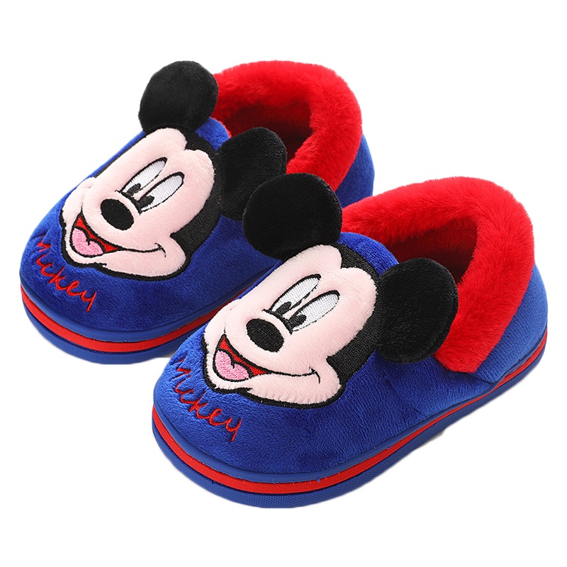 迪士尼 儿童棉拖鞋包跟可爱冬季居家防滑小中大童男童女童宝宝棉鞋
