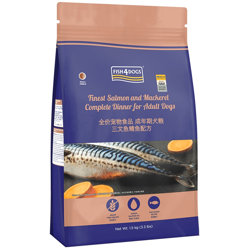 海洋之星三文鱼鲭鱼配方成犬狗粮1.5kg通用型