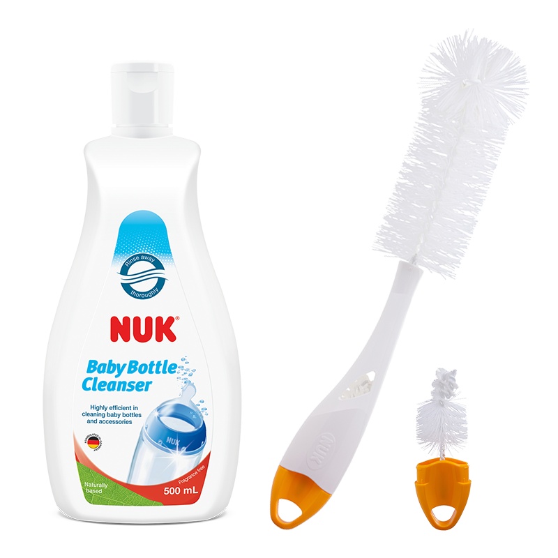 NUK精致组合型奶瓶刷、奶嘴刷+NUK奶瓶餐具清洁液(500mL)