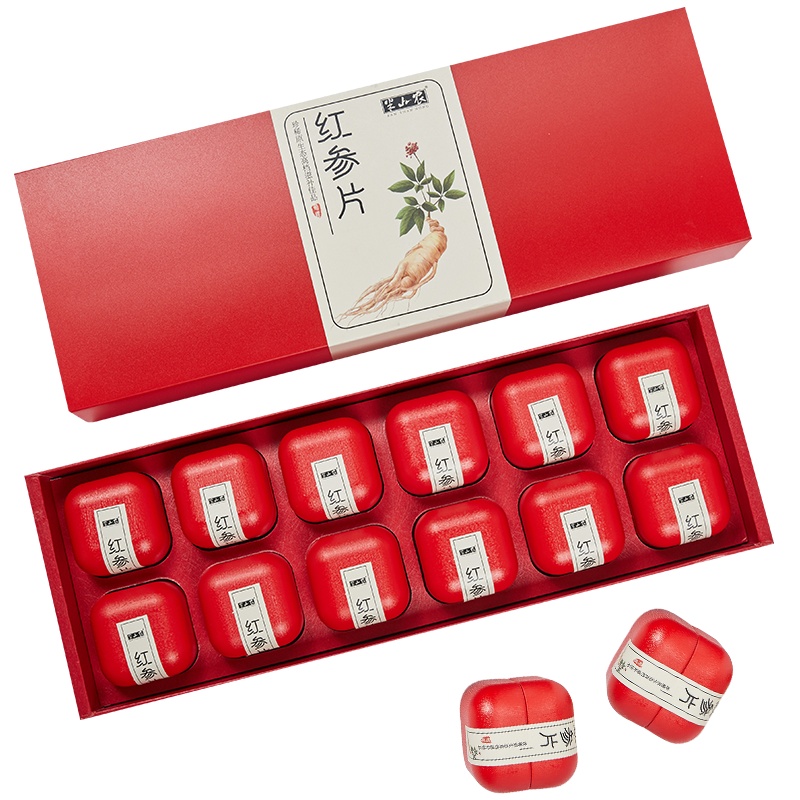 半山农 红参片礼盒 精选中大片 非高丽参切片 长白山红参人参皂苷含片泡酒材料滋补品288克