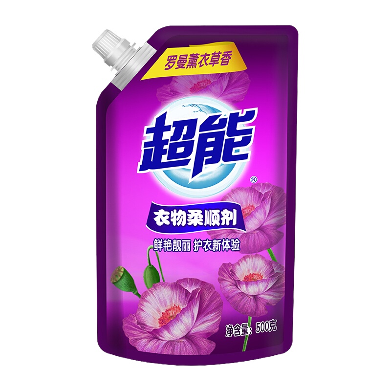 超能衣物专用护理剂500g柔顺剂 持久留香（柠檬草香）家庭装温和呵护 1袋装