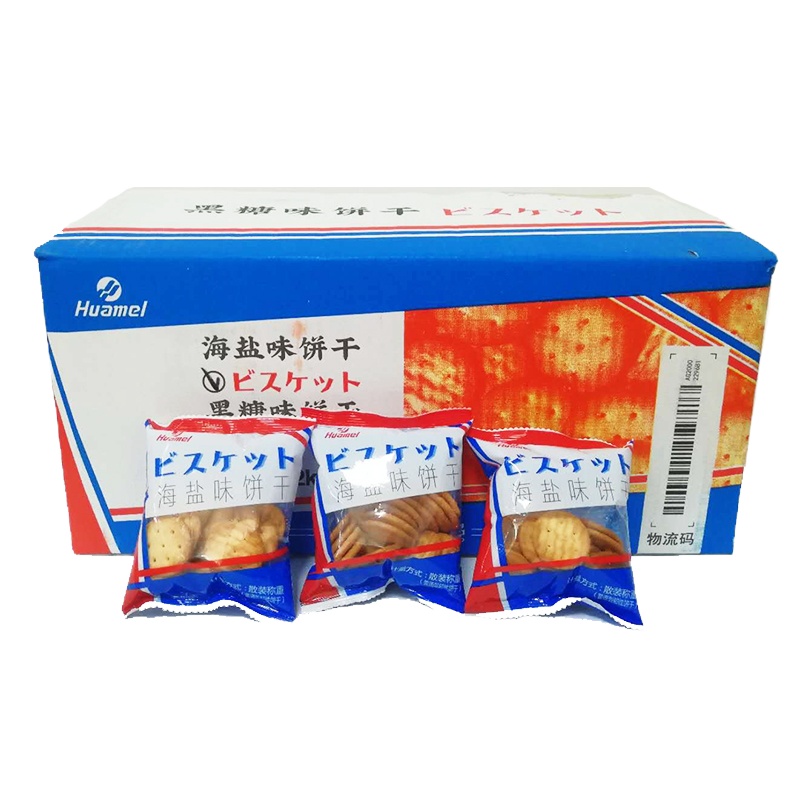 华美 日式小圆饼海盐味饼干2kg整箱装