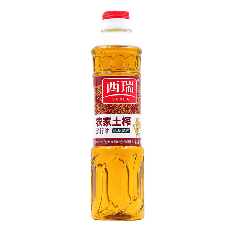 西瑞农家土榨非转基因菜籽油500ml 物理压榨