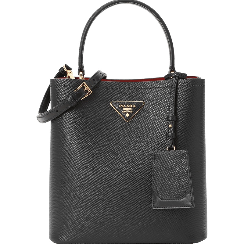 预订 PRADA 普拉达 Panier 水桶包 单肩包 手提包中号 三角LOGO标十字纹皮1BA212 OOO