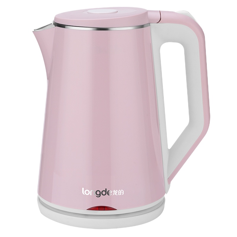 龙的(longde) LD-SH1891 电水壶热水壶电热水壶304不锈钢1.8L大容量双层防烫 粉色