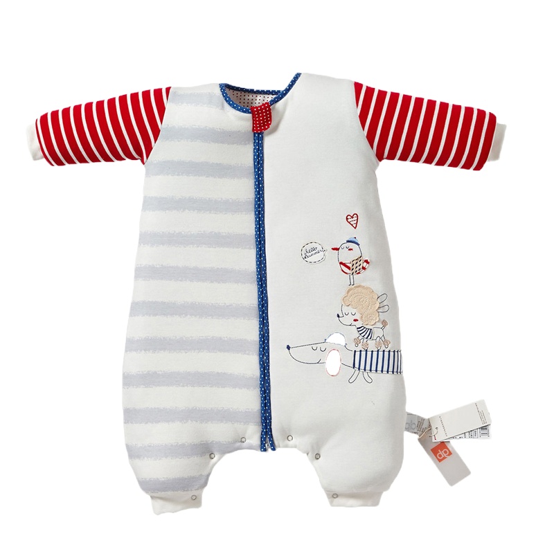 好孩子婴儿睡袋春夏款加厚全棉宝宝分腿式可拆袖新生儿童防踢被红袖80CM BQ1563059104000*1