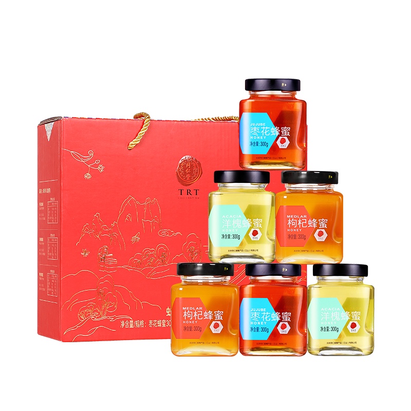 北京同仁堂蜂蜜礼盒(锦 )300克*6瓶枣花蜂蜜洋槐蜂蜜枸杞蜂蜜正宗