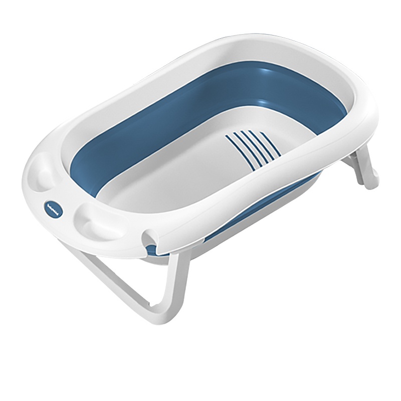 世纪宝贝（babyhood）贝朗折叠浴盆 新生儿沐浴盆可坐躺 大号加厚 BH-320 蓝色