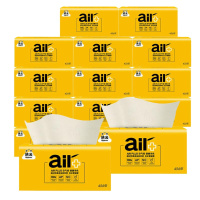 洁云(Hygienix)本色抽纸 空气柔(AIR Plus)4层114抽(456张)压花竹浆软包面纸 48包