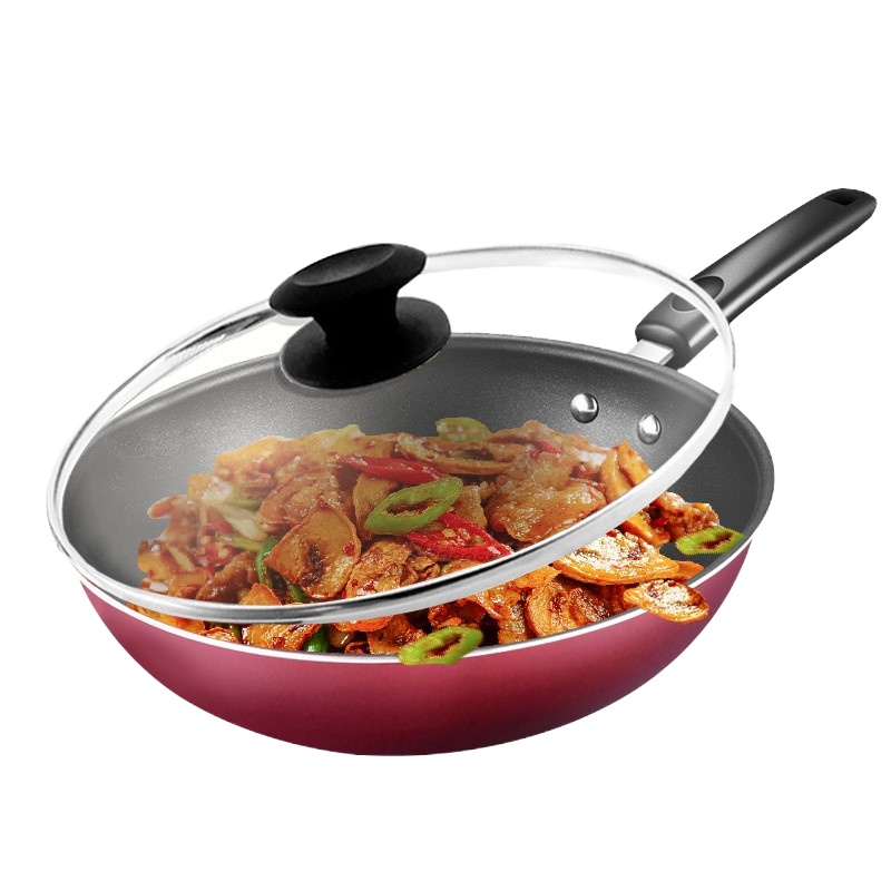 美的 不沾炒锅CJ30WOK302 蜂窝控油少油烟 平底锅 复合厚底 燃磁通用 家用炊具30CM炒菜